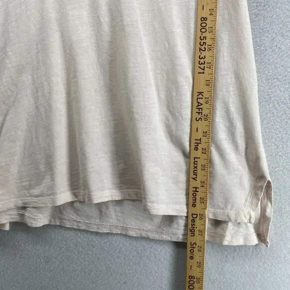 EILEEN FISHER Top M Slub Organic Cotton Jersey V-Neck Short Sleeve Light Pink - Picture 10 of 11